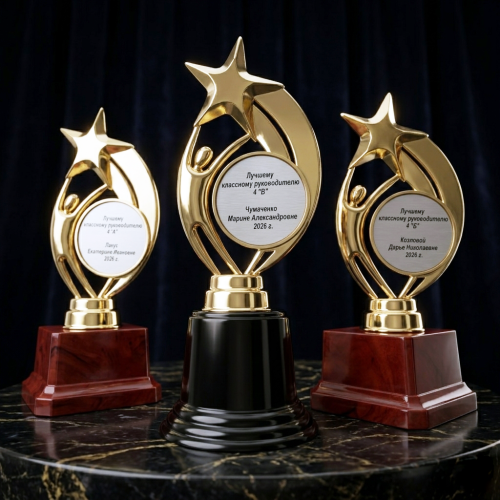 Наградной Кубок со Звездой для подарка | Именной Кубок для учителя, сотрудника