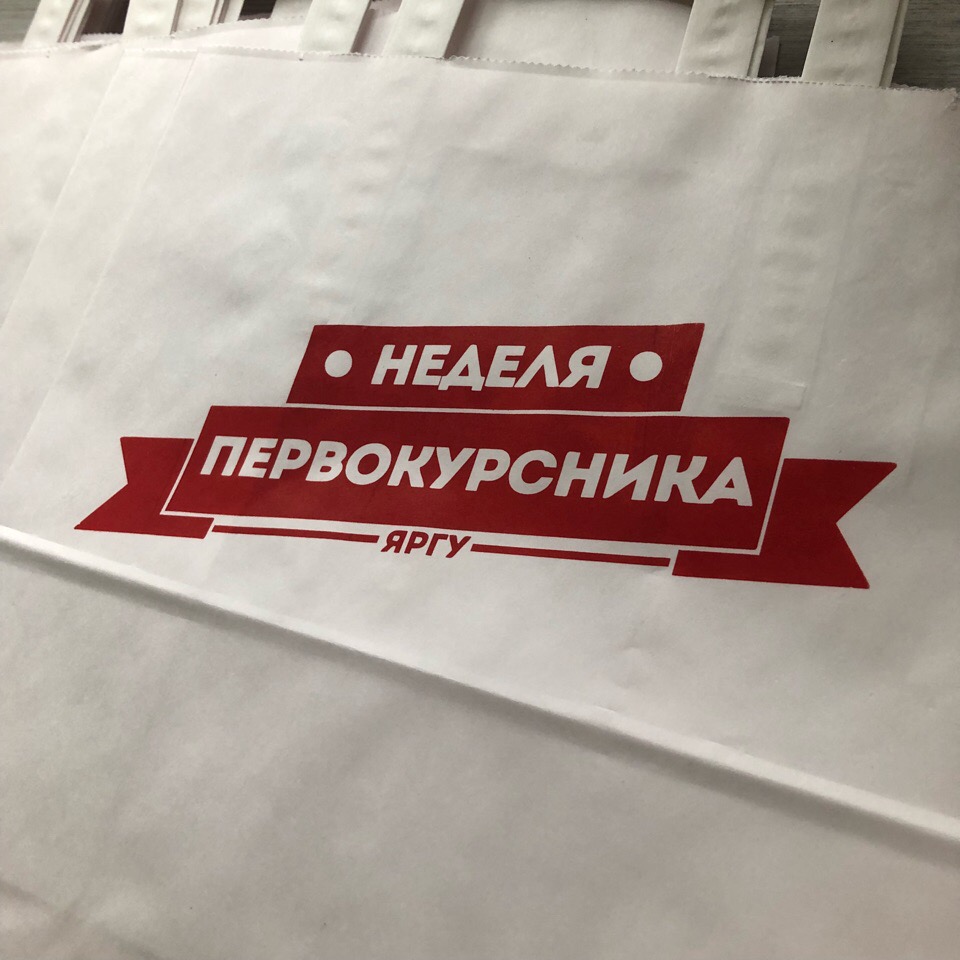 бумажный пакет с логотипом