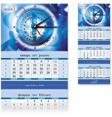 Стеклянные часы с квартальным календарем