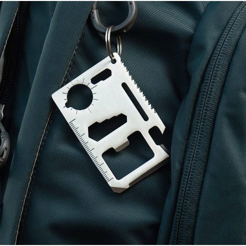 Брелок-мультитул Dextro серебристый с логотипом - купить в Бренд Сервис