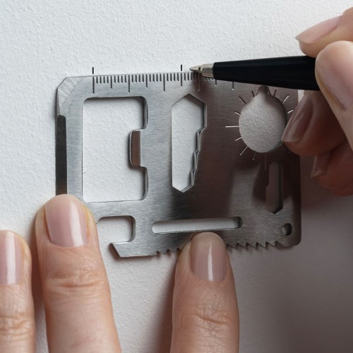 Брелок-мультитул Dextro серебристый с логотипом - купить в Бренд Сервис