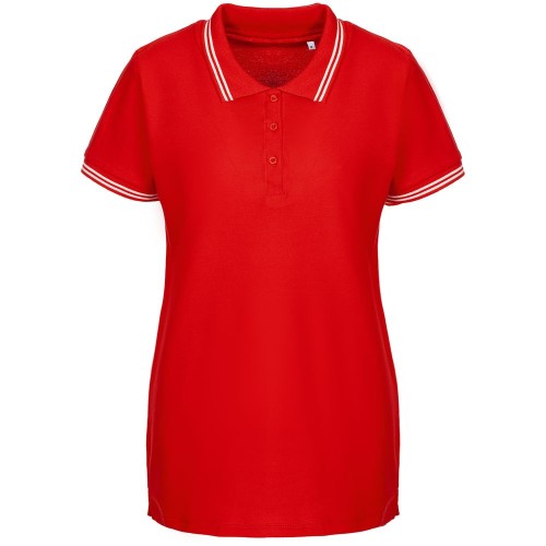 Купить Рубашка поло женская Virma Stripes Lady, красная с нанесением логотипа Купить Рубашка поло женская Virma Stripes Lady, красная с нанесением логотипа