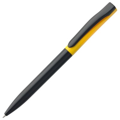 Купить Ручка шариковая Pin Special, черно-желтая с нанесением логотипа