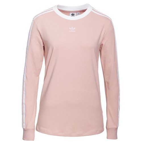 Купить Футболка женская с длинным рукавом 3 Stripes LS, розовая с нанесением логотипа Купить Футболка женская с длинным рукавом 3 Stripes LS, розовая с нанесением логотипа