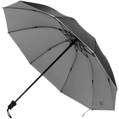 Купить Зонт складной Silvermist, черный с серебристым с нанесением логотипа
