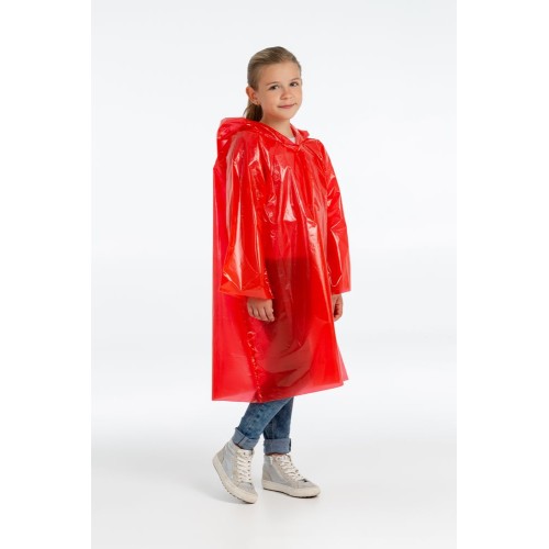 Купить Дождевик-плащ детский BrightWay Kids, красный с нанесением логотипа