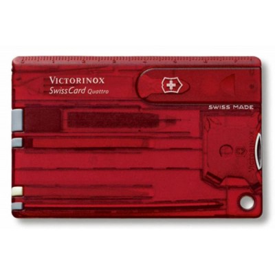 Купить Набор инструментов SwissCard Quattro, красный с нанесением