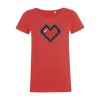 Купить Футболка женская Pixel Heart, красная с нанесением логотипа