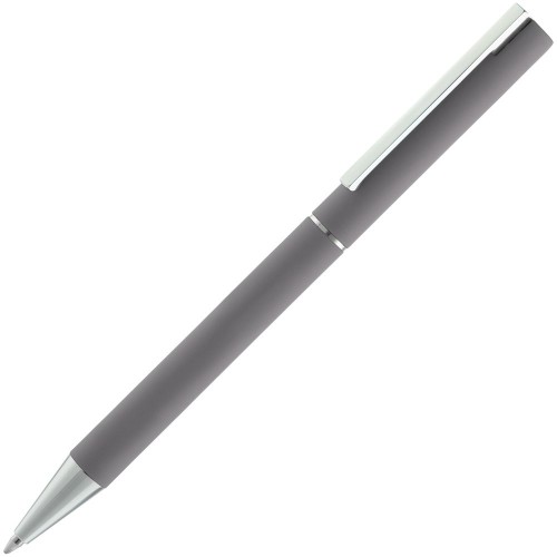 Купить Ручка шариковая Blade Soft Touch, темно-серая с нанесением логотипа