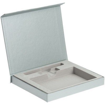 Купить Коробка Memo Pad для блокнота, флешки и ручки, серебристая с нанесением