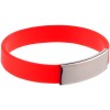 Купить Силиконовый браслет Brisky с металлической шильдой, красный с нанесением логотипа