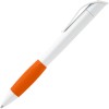 Купить Ручка шариковая Grip, белая с оранжевым с нанесением логотипа
