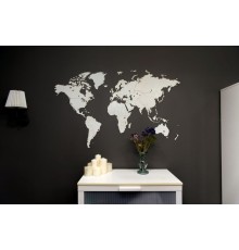 Деревянная карта мира World Map Wall Decoration Medium, белая