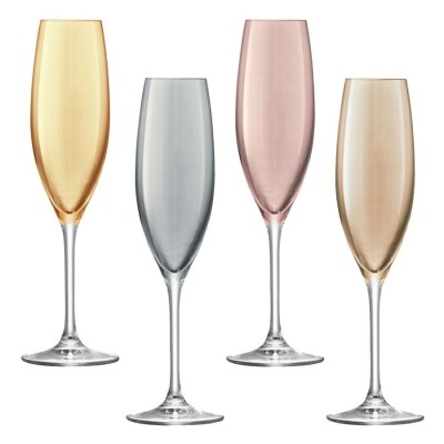 Купить Набор бокалов для шампанского Polka Flute, металлик с нанесением логотипа
