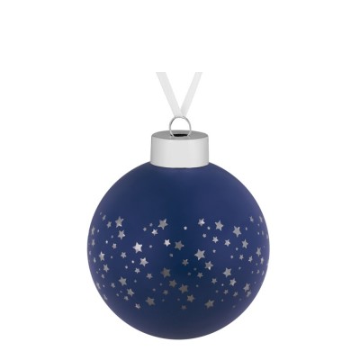 Купить Елочный шар Stars, 8 см, синий с нанесением логотипа
