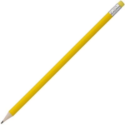 Купить Карандаш простой Hand Friend с ластиком, желтый с нанесением логотипа