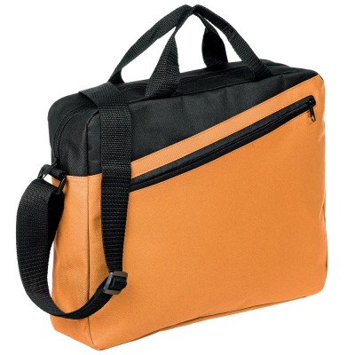Купить Конференц-сумка Unit Diagonal, оранжево-черная с нанесением