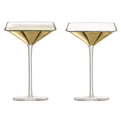 Купить Набор бокалов-креманок для шампанского Space, золотистый с нанесением логотипа