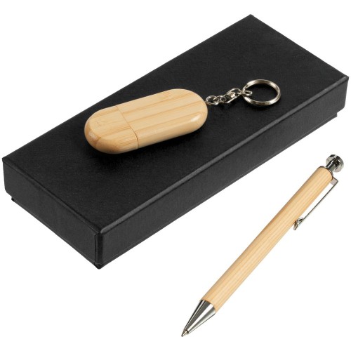 Купить Набор Stylos, черный, 8 Гб с нанесением логотипа