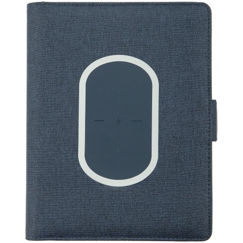 Купить Органайзер Midstream с блокнотом и аккумулятором, синий с нанесением логотипа