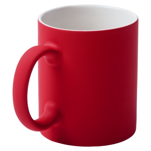 Купить Кружка Sippy c покрытием софт-тач, ярко-красная с нанесением логотипа