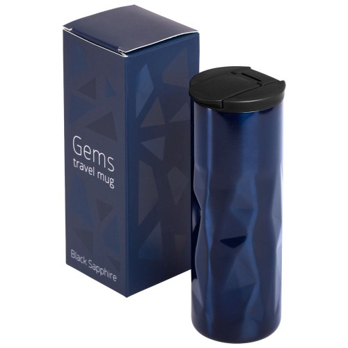 Купить Термостакан Gems Black Sapphire, черный сапфир с нанесением логотипа