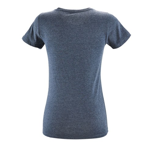 Купить Футболка женская REGENT FIT WOMEN, синий меланж с нанесением логотипа