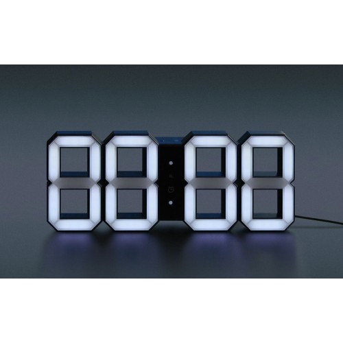 Купить Часы настенные White & White Clock, черные с нанесением логотипа
