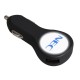 Купить Автомобильное зарядное устройство с подсветкой Logocharger Slim, черное с нанесением логотипа