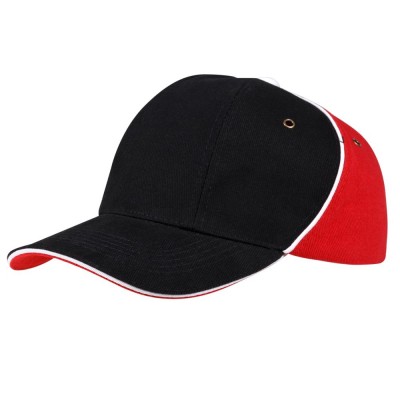 Купить Бейсболка Unit Smart, черная с красным с нанесением логотипа