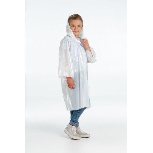 Купить Дождевик-плащ детский BrightWay Kids, белый с нанесением логотипа