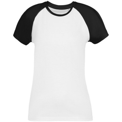 Купить Футболка женская T-bolka Bicolor Lady, белая с черным с нанесением логотипа