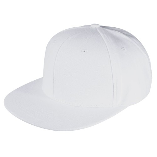 Купить Бейсболка Unit Snapback с прямым козырьком, белая с нанесением логотипа