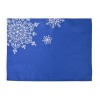 Купить Декоративная салфетка «Снежинки», синяя с нанесением логотипа