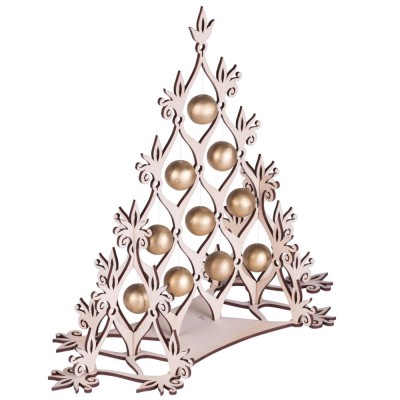 Купить Сборная елка «Новогодний ажур», с золотистыми шариками с нанесением
