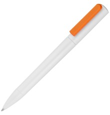 Ручка шариковая Split White Neon, белая с оранжевым