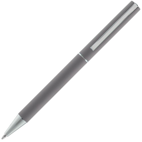 Купить Ручка шариковая Blade Soft Touch, темно-серая с нанесением логотипа