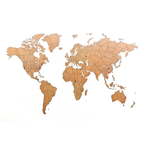 Купить Деревянная карта мира World Map True Puzzle Large, коричневая с нанесением логотипа