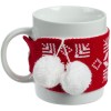 Купить Кружка с манжетой «Снежинки», красная с нанесением логотипа