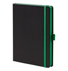 Ежедневник Tone, недатированный, черный с зеленым