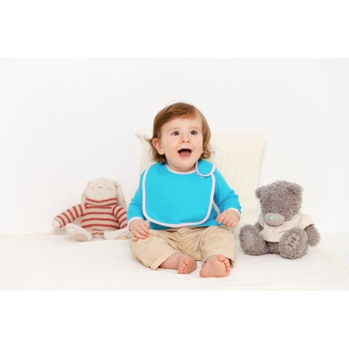 Купить Нагрудник детский Baby Prime, бирюзовый с розовым с нанесением логотипа