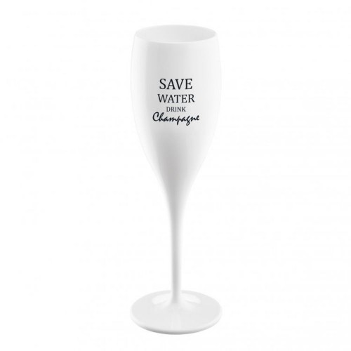 Купить Бокал для шампанского Save Water Drink Champange, белый с нанесением логотипа Купить Бокал для шампанского Save Water Drink Champange, белый с нанесением логотипа