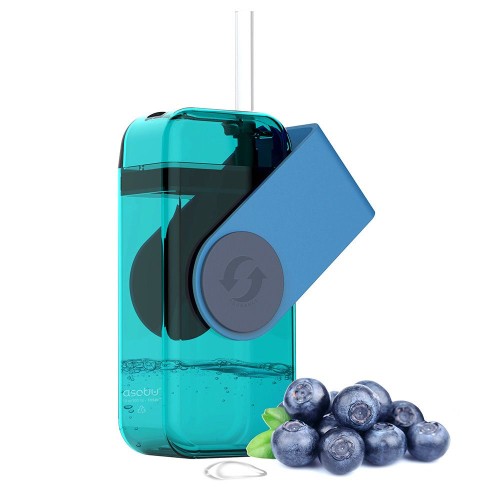 Купить Бутылка Juicy Drink Box, голубая с нанесением логотипа Купить Бутылка Juicy Drink Box, голубая с нанесением логотипа