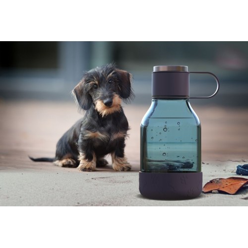 Купить Бутылка для воды с миской для питомца Dog Water Bowl Lite, темно-фиолетовая с нанесением логотипа