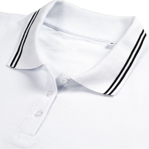 Купить Рубашка поло женская Virma Stripes Lady, белая с нанесением логотипа Купить Рубашка поло женская Virma Stripes Lady, белая с нанесением логотипа