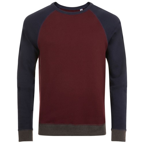 Купить Толстовка унисекс SANDRO, бордовая с темно-синим с нанесением логотипа