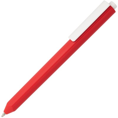 Купить Ручка шариковая Corner, красная с белым с нанесением