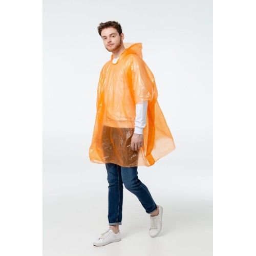 Купить Дождевик-пончо RainProof, оранжевый с нанесением логотипа