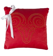 Подушка «Знак зодиака Овен», красная