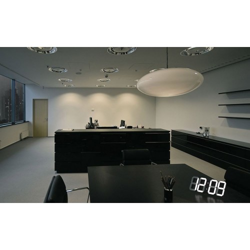 Купить Часы настенные White & White Clock, черные с нанесением логотипа